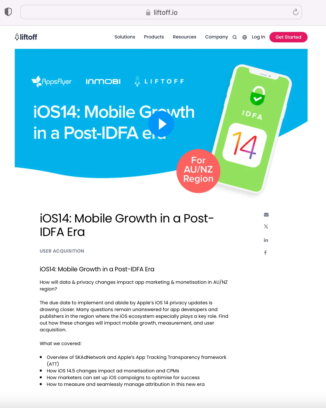Liftoff iOS 14 webinar promotional graphic