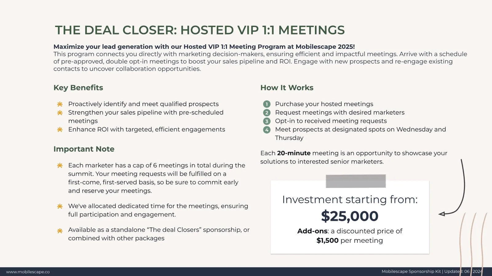 "The Deal Closer" hosted VIP one-to-one meetings program