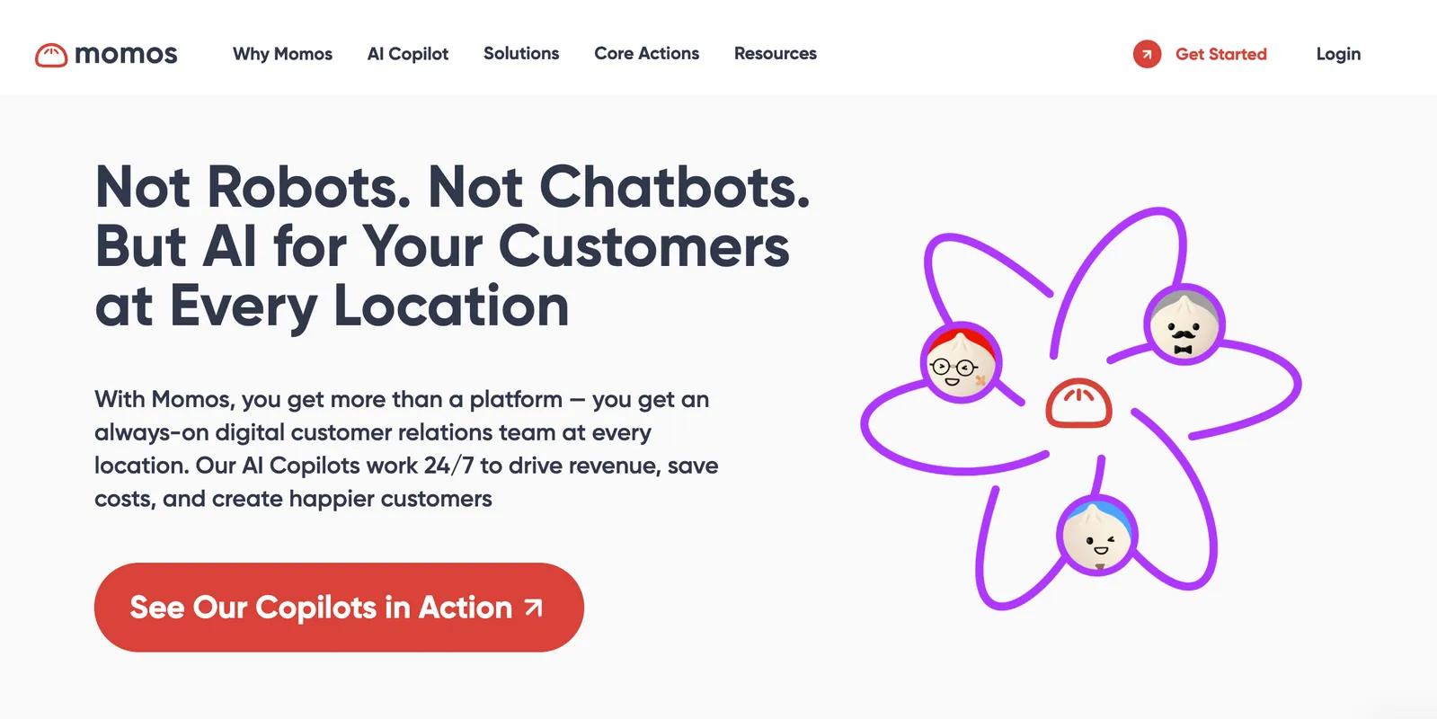 Momos AI Copilot product page